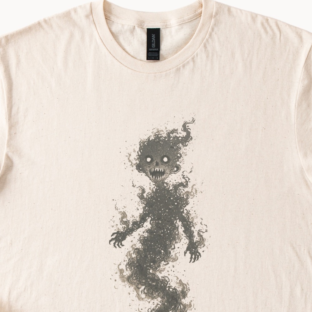Skull Ink Splatter Graphic Tee Dark Art Creepy Design